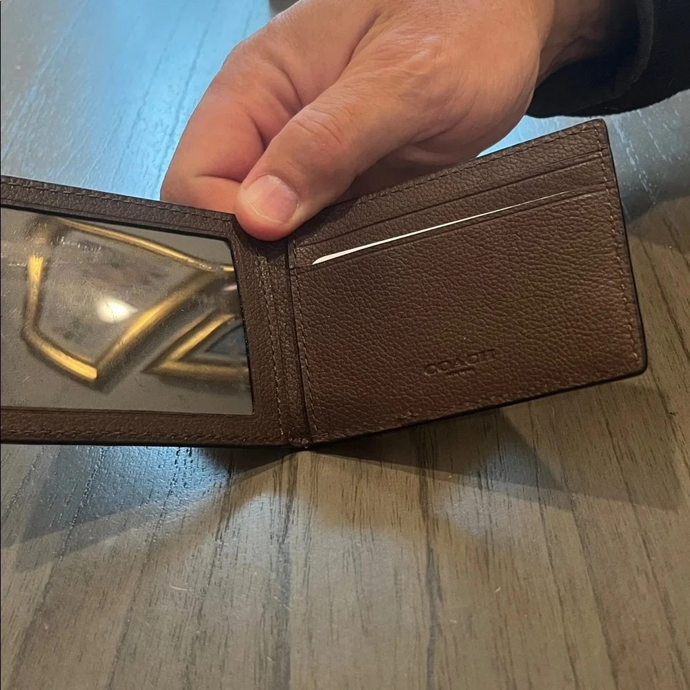 Coach Dark Brown Leather Card Holder - Picture 2 of 3